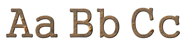 Texturierte Zeichen Buchstaben Abc Auf Weißem Hintergrund — Stockfoto
