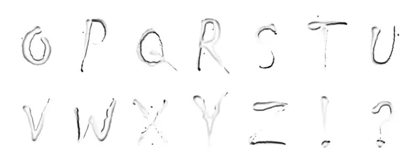 Characters Set Letters Opqrstuvwxyz White Background — Stock Photo, Image
