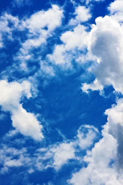 Background Blue Sky Cumulus Clouds Fine Summer Day — Stock Photo, Image