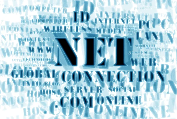 Concept van het net en web? Word cloud — Stockfoto