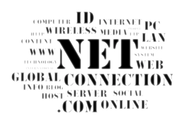 Concept Net Web Nuage Mots Sur Fond Blanc — Photo