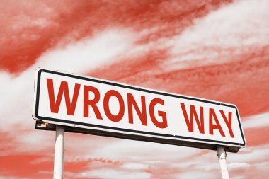 Wrong way road sign clipart