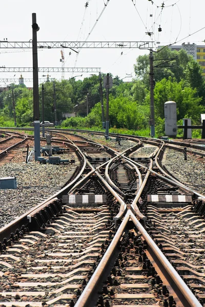 Spoorlijn junction — Stockfoto