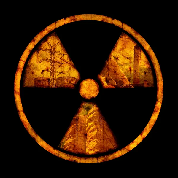 Радиация - круглый знак — стоковое фото