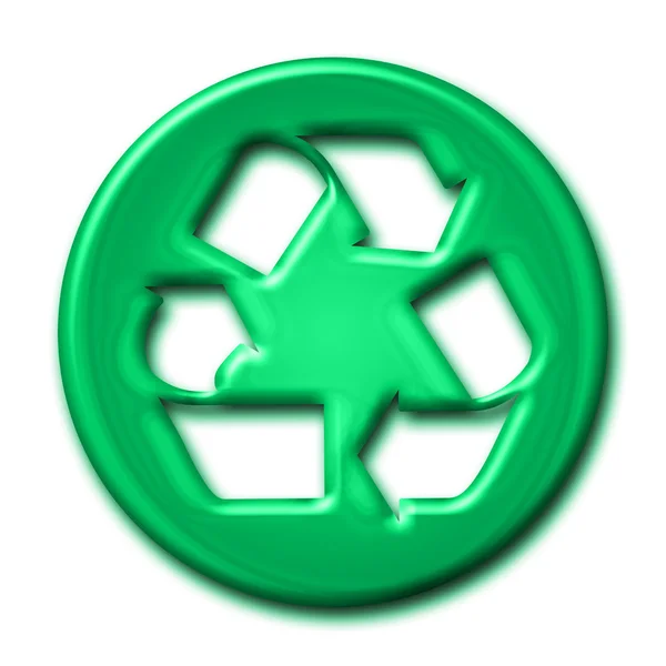 Símbolo de reciclagem em tons verdes — Fotografia de Stock