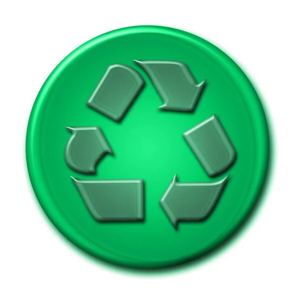 Символ вторичной переработки в зеленых тонах — стоковое фото
