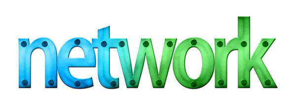 Lettering Network in blue and green tones — Stock Photo, Image