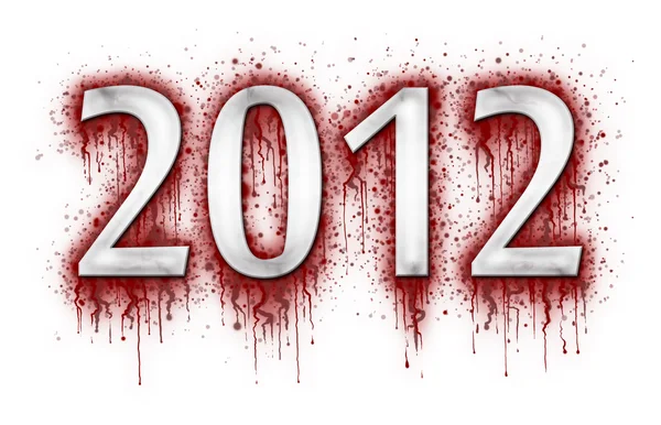 Number 2012 in splatter of blood — Stock Photo, Image