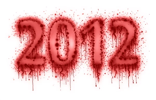 Numer 2012 przez rozpryski krwi — Zdjęcie stockowe