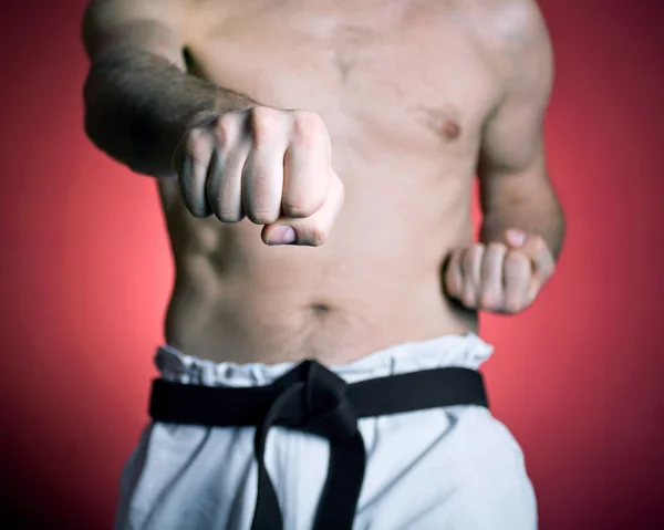 Praktijk karate punch, uitoefening — Stockfoto