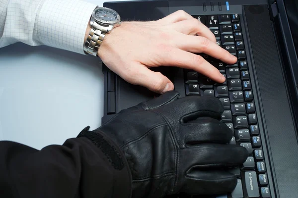 Kimlik hırsızlığı hacker ve işadamı — Stok fotoğraf