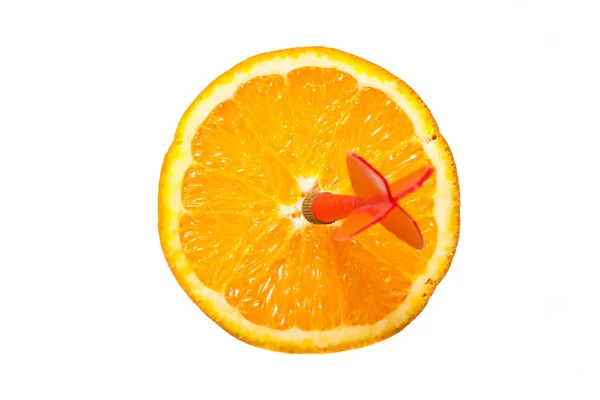 Дартс на помаранчевий — стокове фото