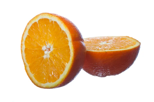 Жовтий Апельсин Білому Ізольованому Фоні — стокове фото