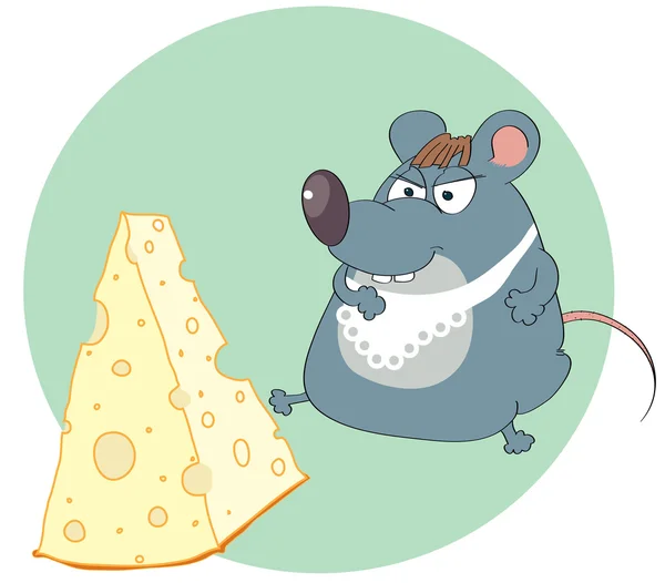 Cheese and mouse — Stock Vector