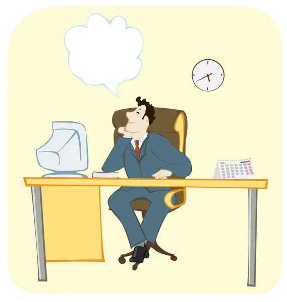 stock vector Dreaming office worker