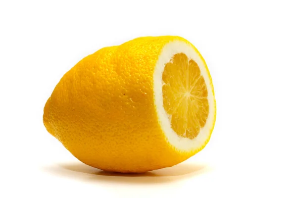 Beyaz Bir Arka Plan Üzerinde Izole Sarı Taze Limon — Stok fotoğraf