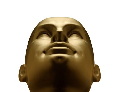 Gold mannequin head looking up clipart