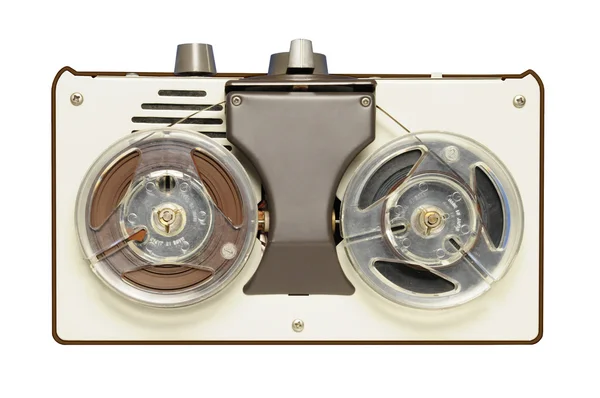 复古盘式磁带录音机大约在 1967 Aiwa 日本制造的 名优产品已从照片删除 — 图库照片