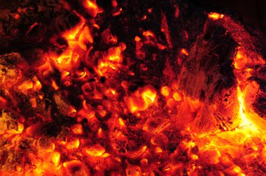 Burning embers in a molten fire clipart