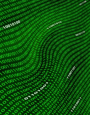 A distorted field of green binary code. clipart