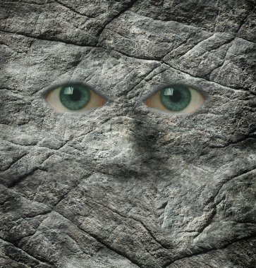 The stoney stare of a rock face clipart