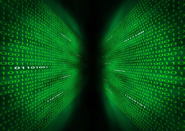 Zwei Wände aus binärem Code — Stockfoto
