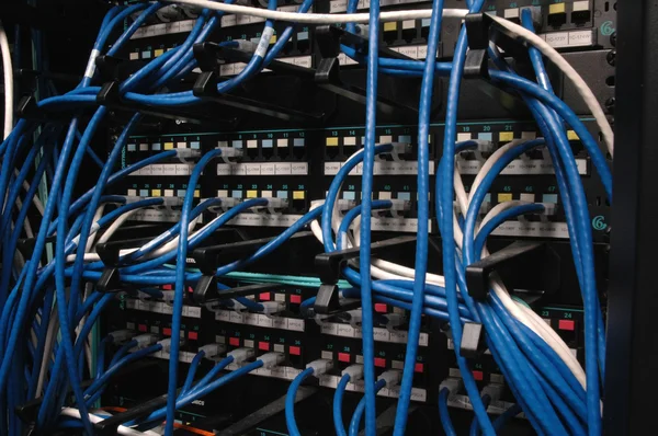 stock image Wires connecting network servers, telephones