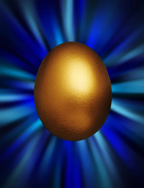 Golden egg in a blue vortex — Stock Photo, Image
