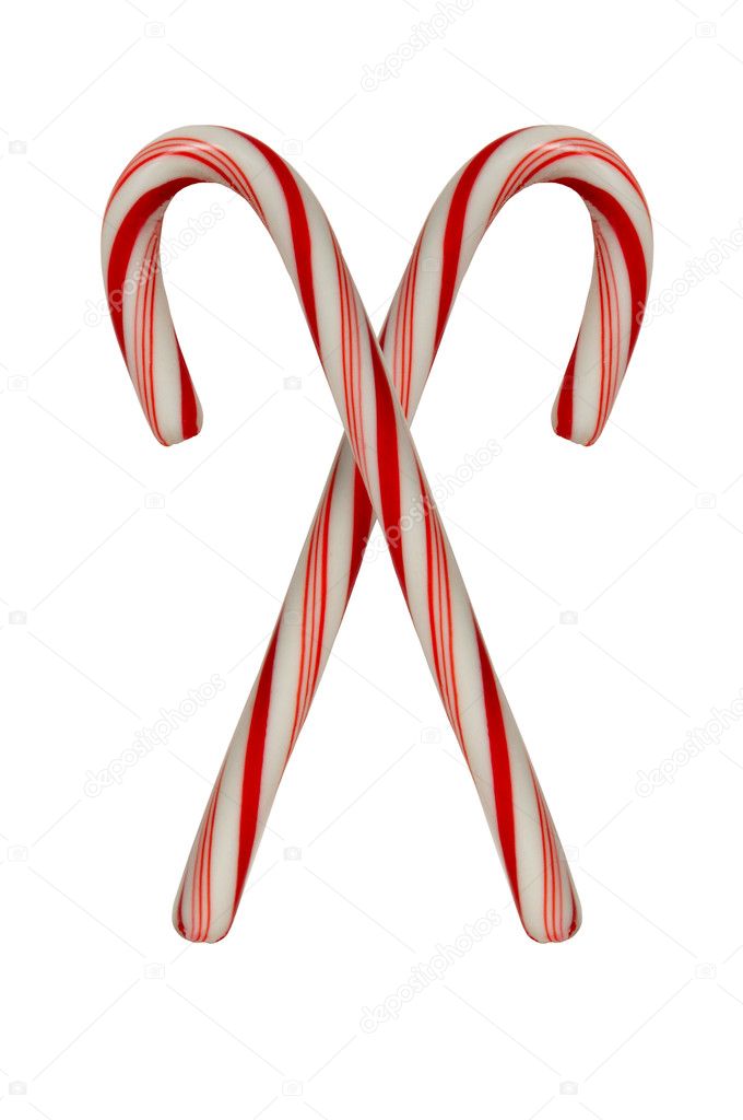 Two crossed candy canes on white — Stock Photo © Balefire9 5145562