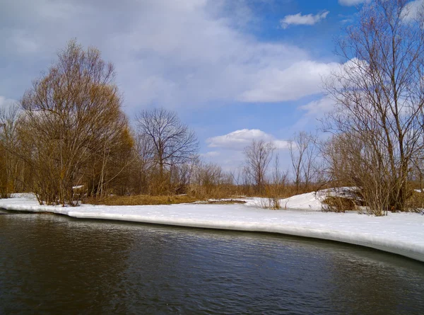 På våren floden — Stockfoto