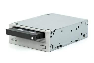 Internal tape drive unit with cassette inserted clipart