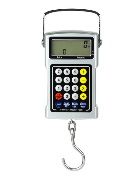 Digital fishhook scales with built-in calculator — Stock Photo, Image
