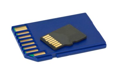 SD and MicroSD cards isolated on the white background clipart