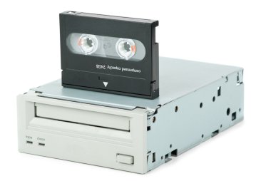Internal tape drive unit and cassette clipart