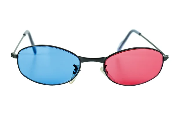 Coppia di occhiali "3D" anaglifici blu-rossi — Foto Stock