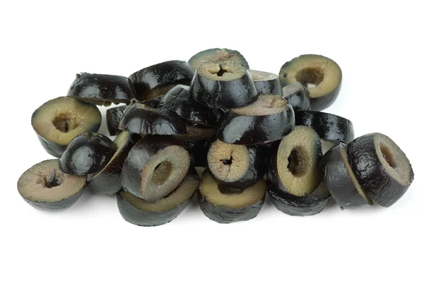 Нарезанные чёрные оливки — стоковое фото