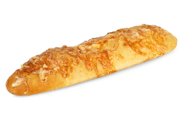 Long loaf of wheat bread wit cheese — Stock Photo, Image
