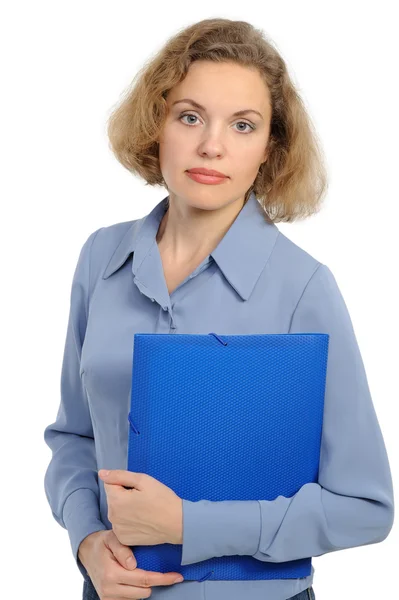 Affärskvinna som har en mapp — Stockfoto
