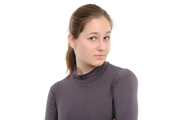 Surprised Young Woman White Background — Stock Photo, Image