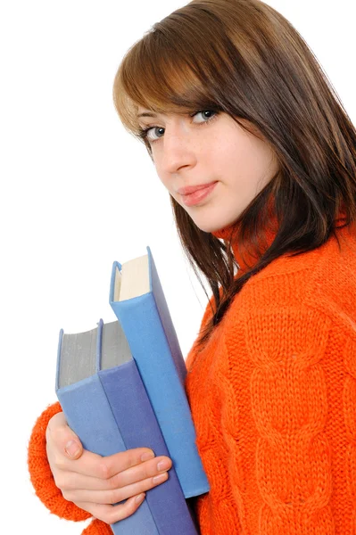 Ung flicka med bok — Stockfoto