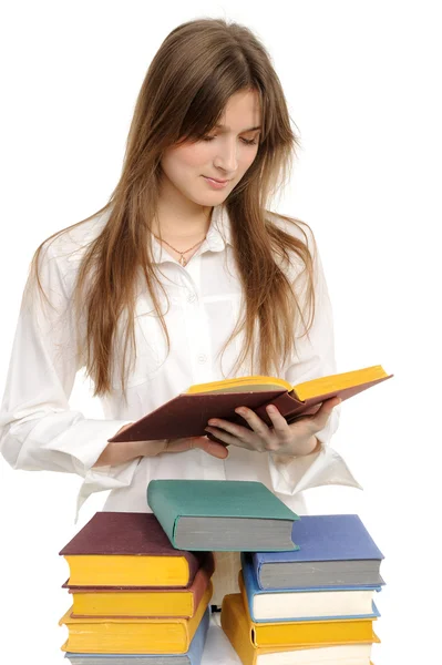 Student girl with books — Stock Photo, Image