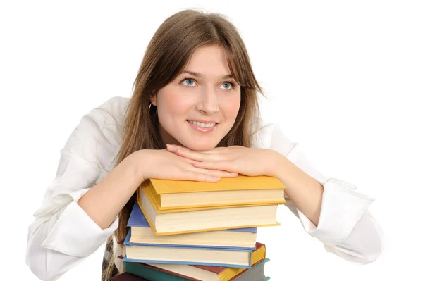 Student girl with books Royalty Free Stock Photos