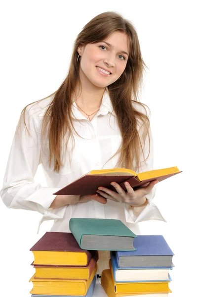 Estudiante chica con libros —  Fotos de Stock