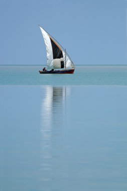 geleneksel yelkenli tekne (dhow), vilanculos kıyı sanctuary, Mozambik, Güney Afrika