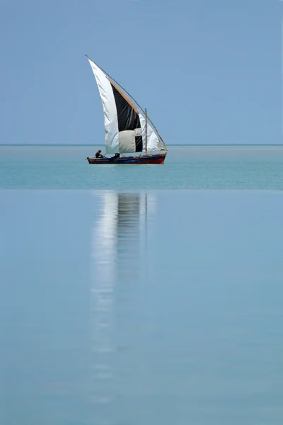 Veleiro Tradicional Dhow Santuário Costeiro Vilanculos Moçambique África Austral — Fotografia de Stock