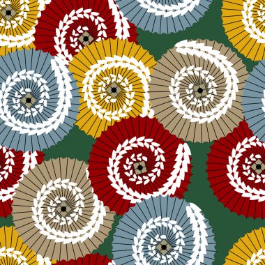 Vector japanese pattern with traditional umbrellas clipart