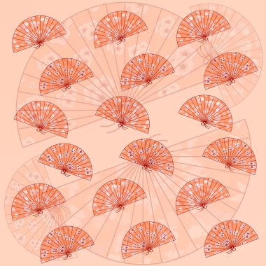 Background with traditional japanese fans clipart