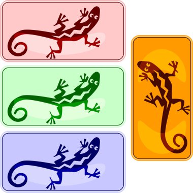 Vector lizards in american indians style clipart