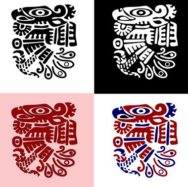 Vector birds in traditional american indians' style clipart