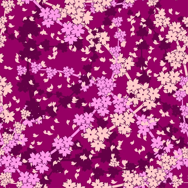 Vecteur sans couture fond de fleur de cerisier — Image vectorielle